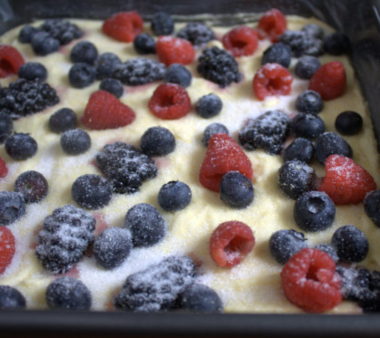 berry cornmeal cake