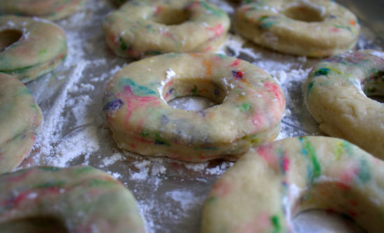 birthday cake doughnuts