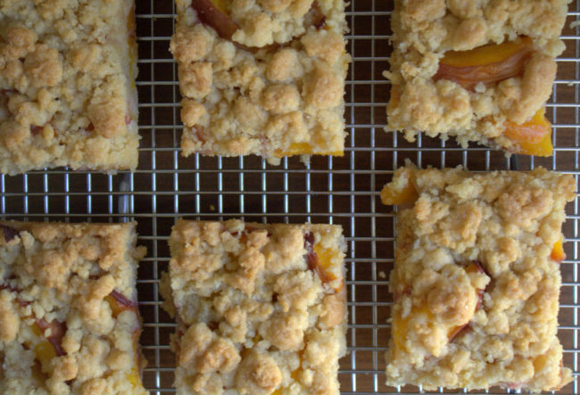 peach shortbread bars