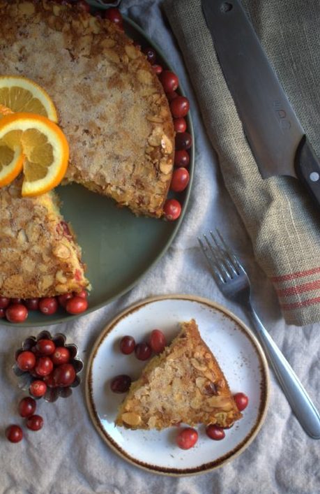 Orange Cranberry Polenta Cake